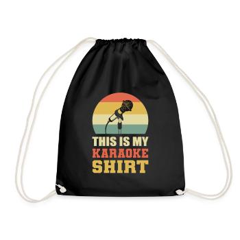 This Is My Karaoke Shirt Karaoke Singing Costume - Drawstring Bag - black - Front