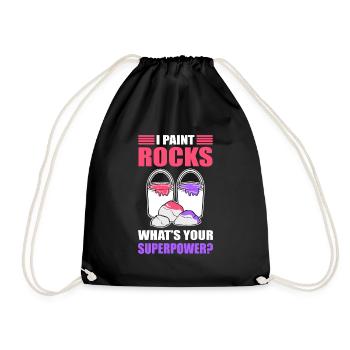 Je peins des roches Quelle est votre peinture rupestre de superpuissance - Sac de sport léger - noir - Devant