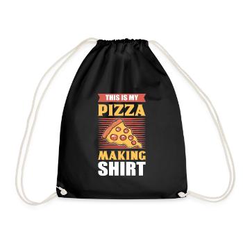 This Is My Pizza Making Shirt Pizza Backer - Drawstring Bag - black - Front