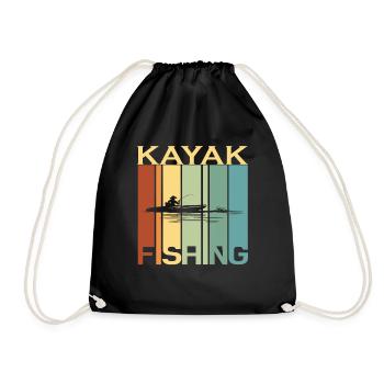 Kayak Pêche Pêche Pêcheur Rétro Vintage - Sac de sport léger - noir - Devant