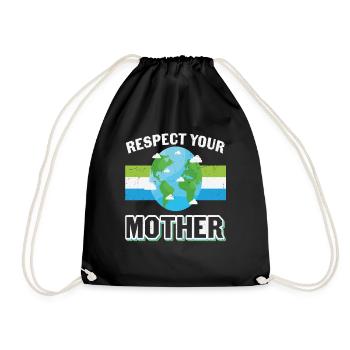 Respectez la protection de votre Terre Mère - Sac de sport léger - noir - Devant