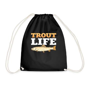 Trout Life Trout Fishing Fishing - Drawstring Bag - black - Front