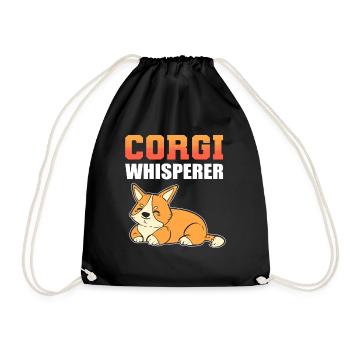 Corgi Whisperer Dog Lover Welsh Corgi - Drawstring Bag - black - Front