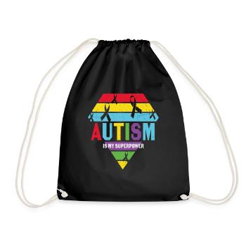 L’autisme est mon superpouvoir Citations sur l’autisme - Sac de sport léger - noir - Devant