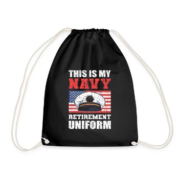 This Is My Navy Retirement Uniform U.S. Military - Drawstring Bag - black - Front