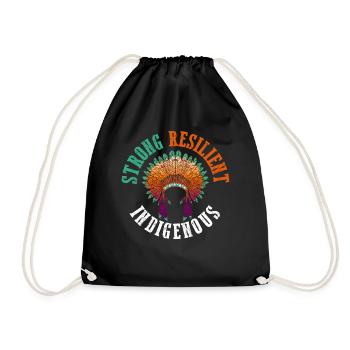 Strong Indigenous Ureinwohner Amerikas Geschenk - Turnbeutel - Schwarz - Vorne