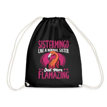 Sistermingo Like A Normal Sister Flamazing Pink - Drawstring Bag - black - Front