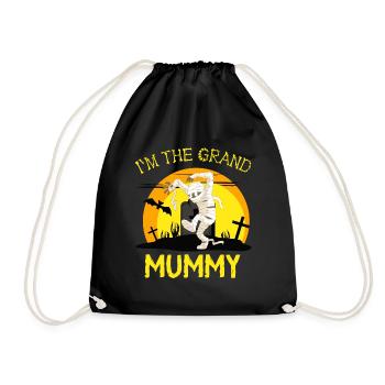 Im the grand mummy, funny grandma halloween - Drawstring Bag - black - Front