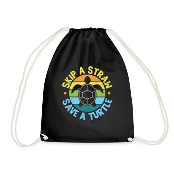 Sauter une paille Sauver une tortue Turtles Lover Cadeaux - Sac de sport léger - noir - Devant