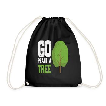 Go Plant A Tree Forest Quotes - Drawstring Bag - black - Front