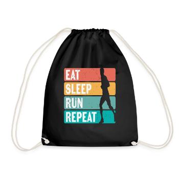 Manger Dormir Courir Répéter Les coureurs Motivation - Sac de sport léger - noir - Devant