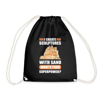 I create Sculptures with Sand Superpower? Sand - Drawstring Bag - black - Front