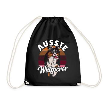 Aussie Whisperer Australian Cattle Dog - Drawstring Bag - black - Front