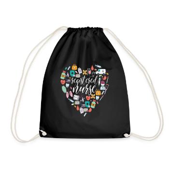 Registered Nurse Nursing Quotes - Drawstring Bag - black - Front