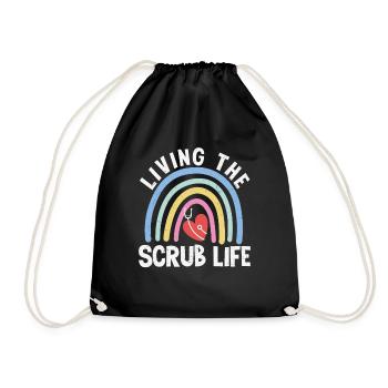 Living The Scrub Life Quotes - Drawstring Bag - black - Front