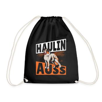 Haulin Auss Aussie Australian Cattle Dog - Drawstring Bag - black - Front