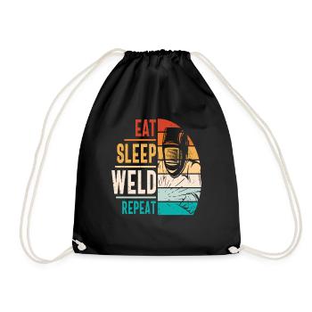 Eat Sleep Weld Répéter les devis de soudage - Sac de sport léger - noir - Devant