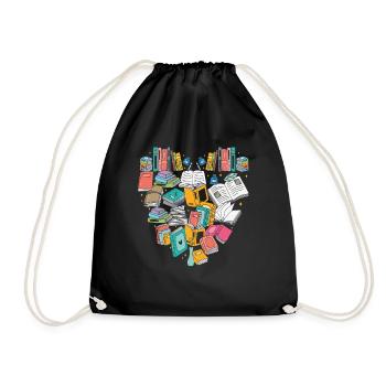 Books Lover Writer Quotes - Drawstring Bag - black - Front