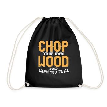 Coupez votre propre bois Il vous réchauffera deux fois le bois - Sac de sport léger - noir - Devant