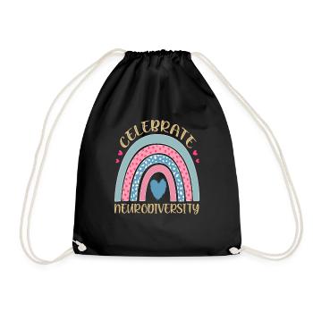 Celebrate Neurodiversity Neurodiversity Quotes - Drawstring Bag - black - Front