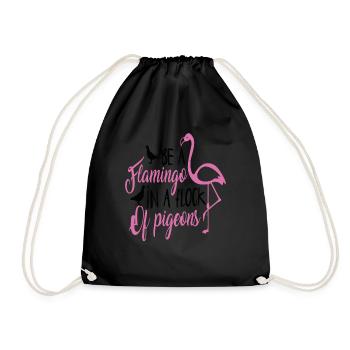 Soyez un flamant rose dans un troupeau de pigeons Motivant - Sac de sport léger - noir - Devant