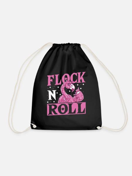 Flock n Roll Flamingo Rock and Roll - Turnbeutel - Schwarz