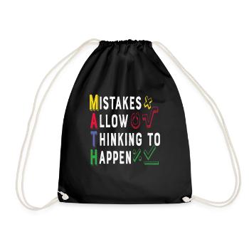 Mistakes Allow Thinking To Happen Maths - Drawstring Bag - black - Front