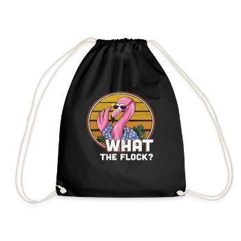 Was die Herde Flamingo - Turnbeutel - Schwarz - Vorne