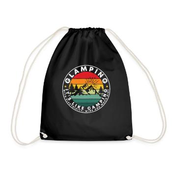 Glamping ist wie Camping Glamping Zitate - Turnbeutel - Schwarz - Vorne