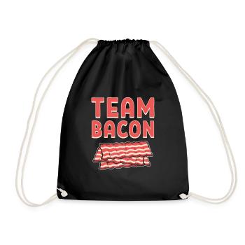 Team Bacon Ham Meat Breakfast Bacon and Egg - Drawstring Bag - black - Front