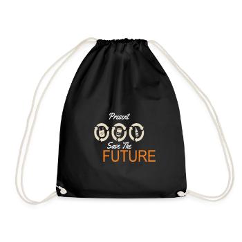 Recycle The Present Save The Future Earth - Drawstring Bag - black - Front