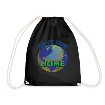 Speichern Sie unseren Home Earth Protection Support - Turnbeutel - Schwarz - Vorne