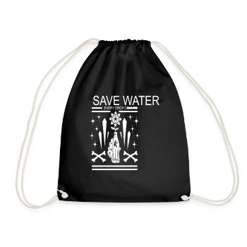 Économisez de l’eau chaque goutte compte La sécurité de l’eau - Sac de sport léger - noir - Devant