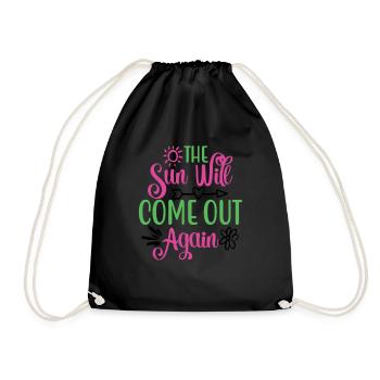 The Sun Will Come Again Mental Health - Drawstring Bag - black - Front