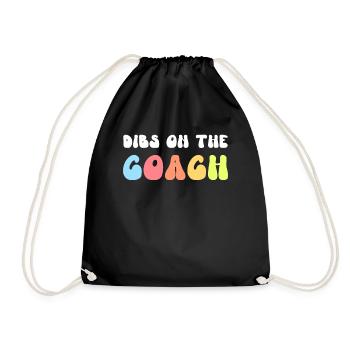 Dibs On The Coach, drôle d’entraîneur de football - Sac de sport léger - noir - Devant