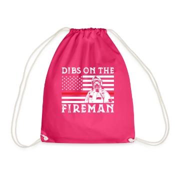 Retro Groovy Dibs On The Fireman, drôle - Sac de sport léger - fuchsia - Devant