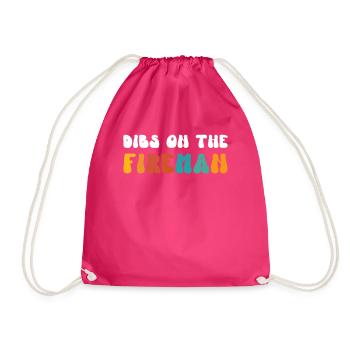 Retro Groovy Dibs On The Fireman, drôle - Sac de sport léger - fuchsia - Devant