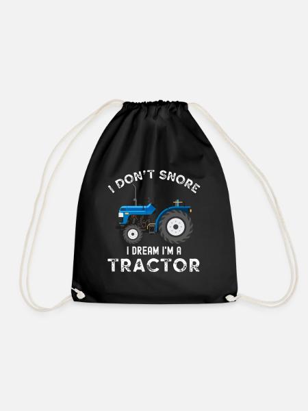 Ich schnarche nicht, ich träume im Traktor - Turnbeutel - Schwarz