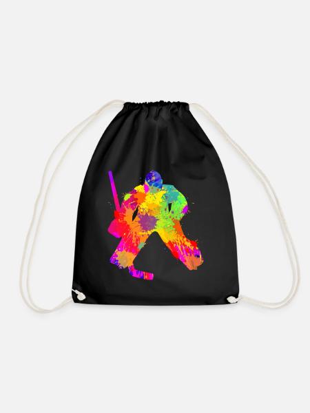 Eishockey Torwart Jungen Kinder - Turnbeutel - Schwarz