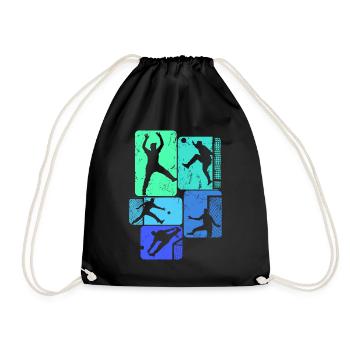 Handball Torwart Handballer Jungen Kinder - Turnbeutel - Schwarz - Vorne