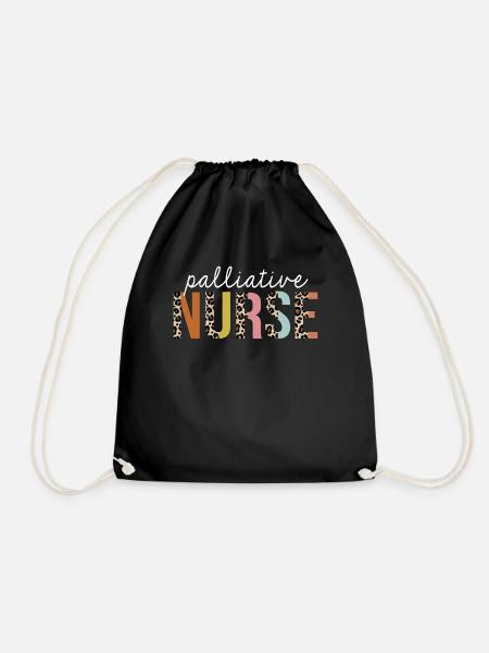Palliative Krankenschwester Bunte Leopard Print Lustig - Turnbeutel - Schwarz