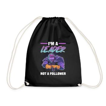 I’m a Leader Not a Follower Gaming Gamer - Turnbeutel - Schwarz - Vorne