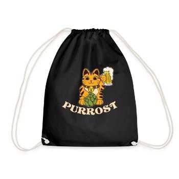 Cadeau de chat violet - Sac de sport léger - noir - Devant
