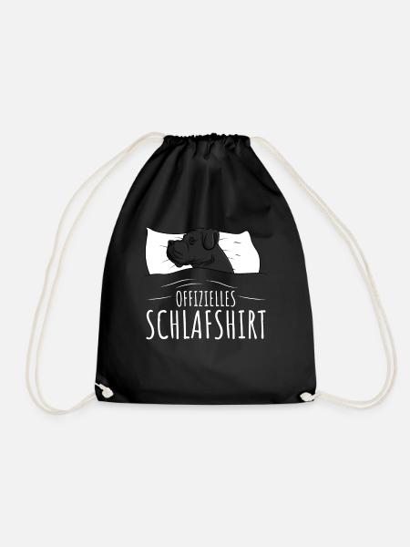 Cane Corso Hunde Offizielles Schlafshirt - Turnbeutel - Schwarz