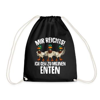 Ente Mir reichts ich geh zu meinen Enten - Turnbeutel - Schwarz - Vorne