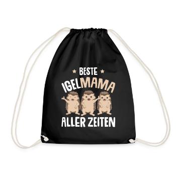 Beste Igel Mama aller Zeiten Frauen Damen - Turnbeutel - Schwarz - Vorne