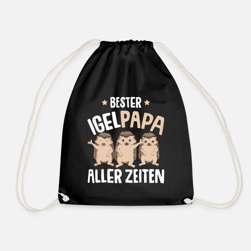 Bester Igel Papa aller Zeiten Igel - Turnbeutel - Schwarz