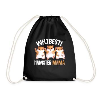 Hamster Mama Goldhamster Damen - Turnbeutel - Schwarz - Vorne