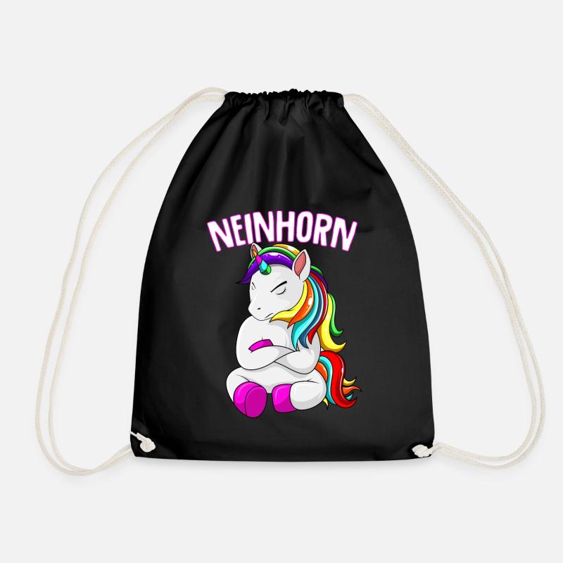Einhorn Unicorn Kinder Mädchen - Turnbeutel - Schwarz