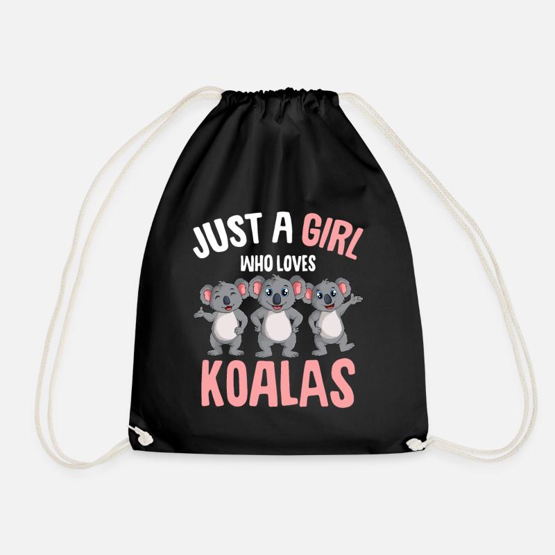 Koala Mädchen - Turnbeutel - Schwarz